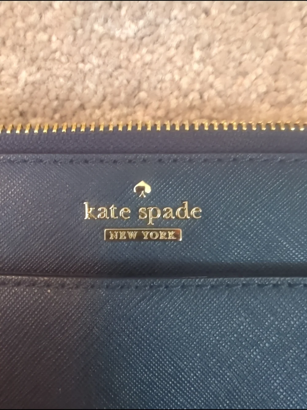 kate spade Blue Saffiano Leather Shoulder Bag